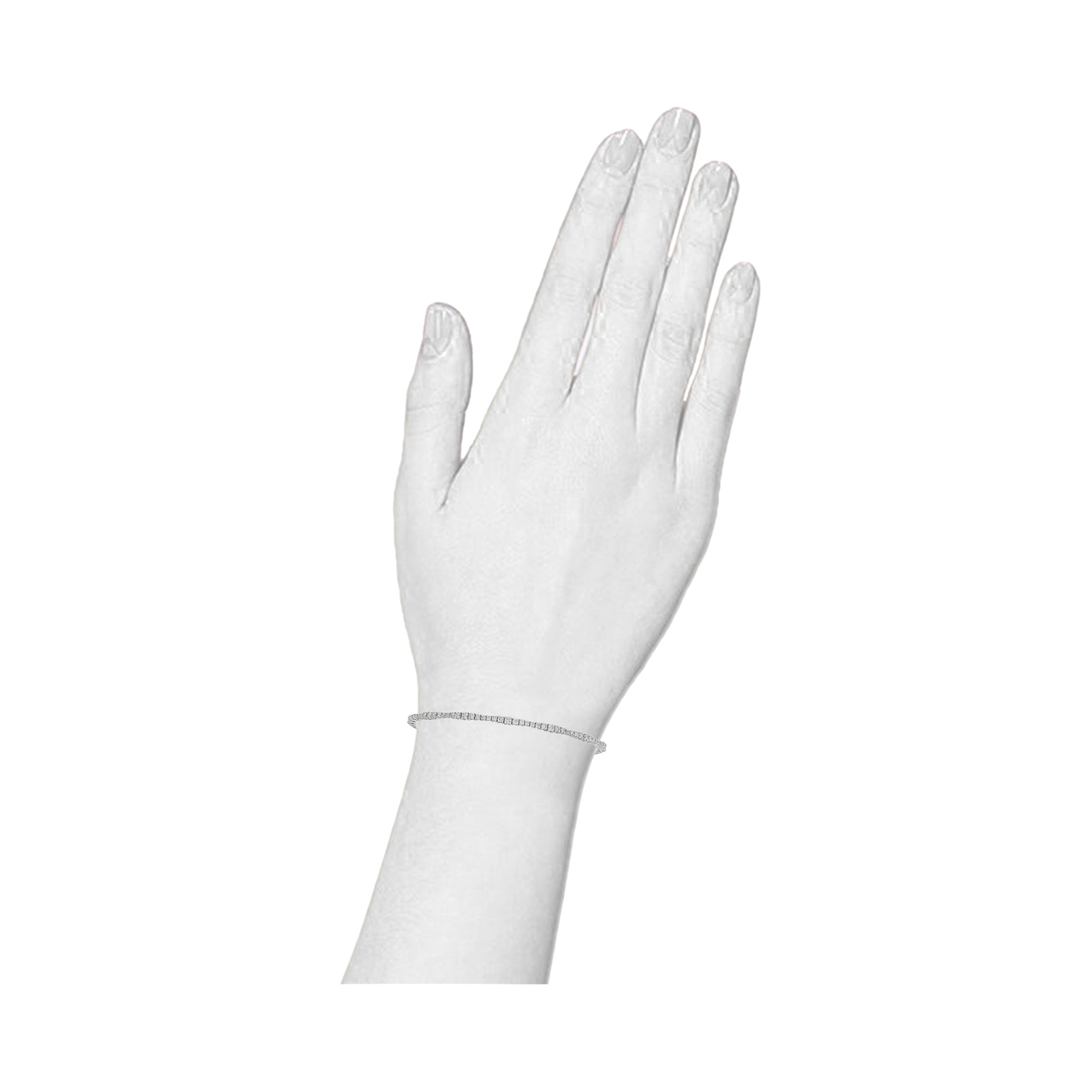 14K Solid Gold 0.86ctw - 0.90ctw Diamond Bracelets - Size Available