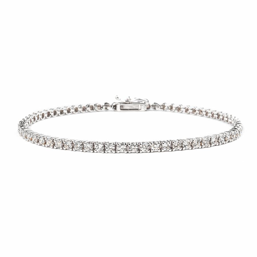 Round Genuine Diamond Tennis Bracelet in 14K Solid Gold(1.45ctw )