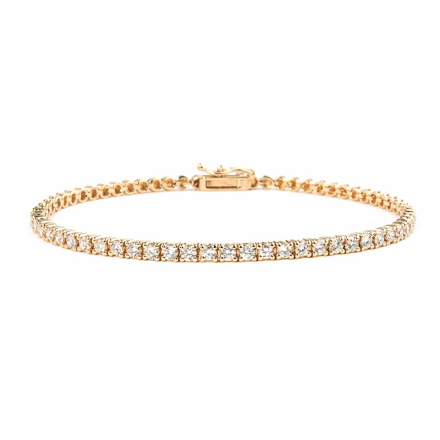 Round Genuine Diamond Tennis Bracelet in 14K Solid Gold(1.45ctw )