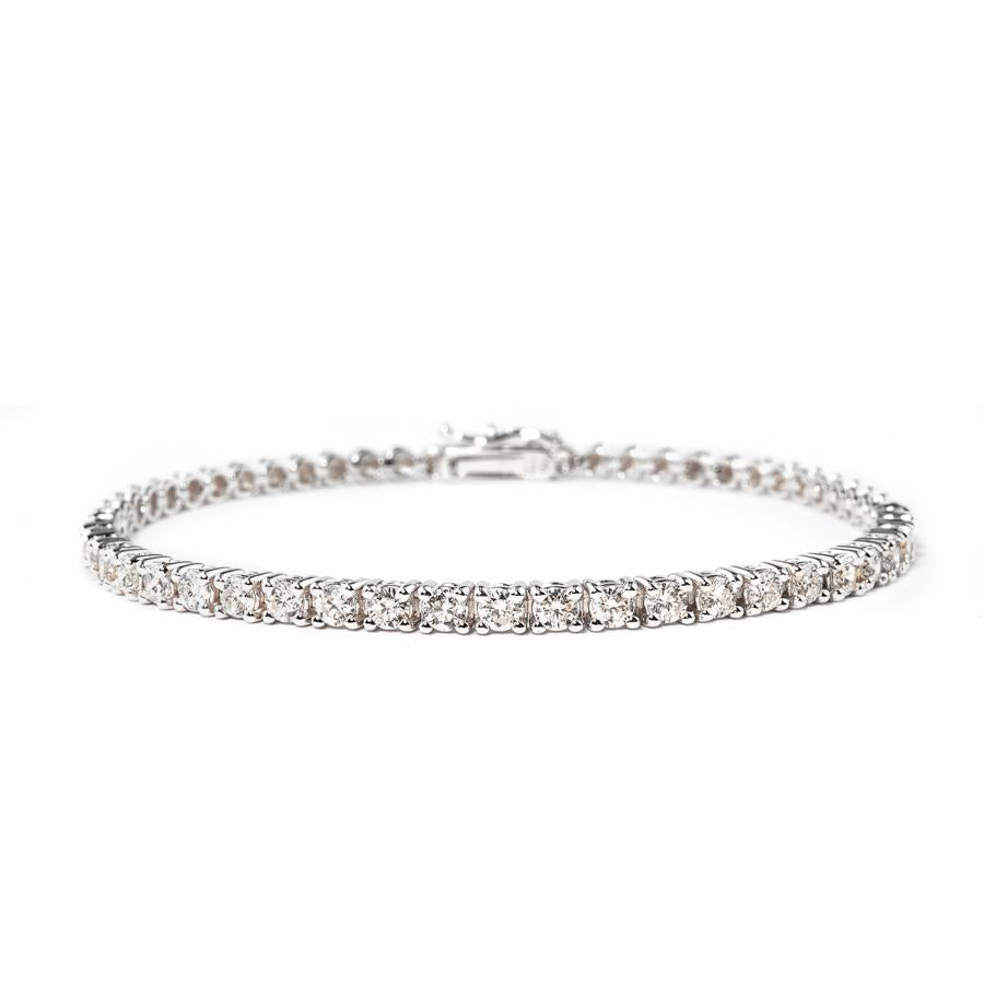 Round Genuine Diamond Tennis Bracelet in 14K Solid Gold(1.79ctw )