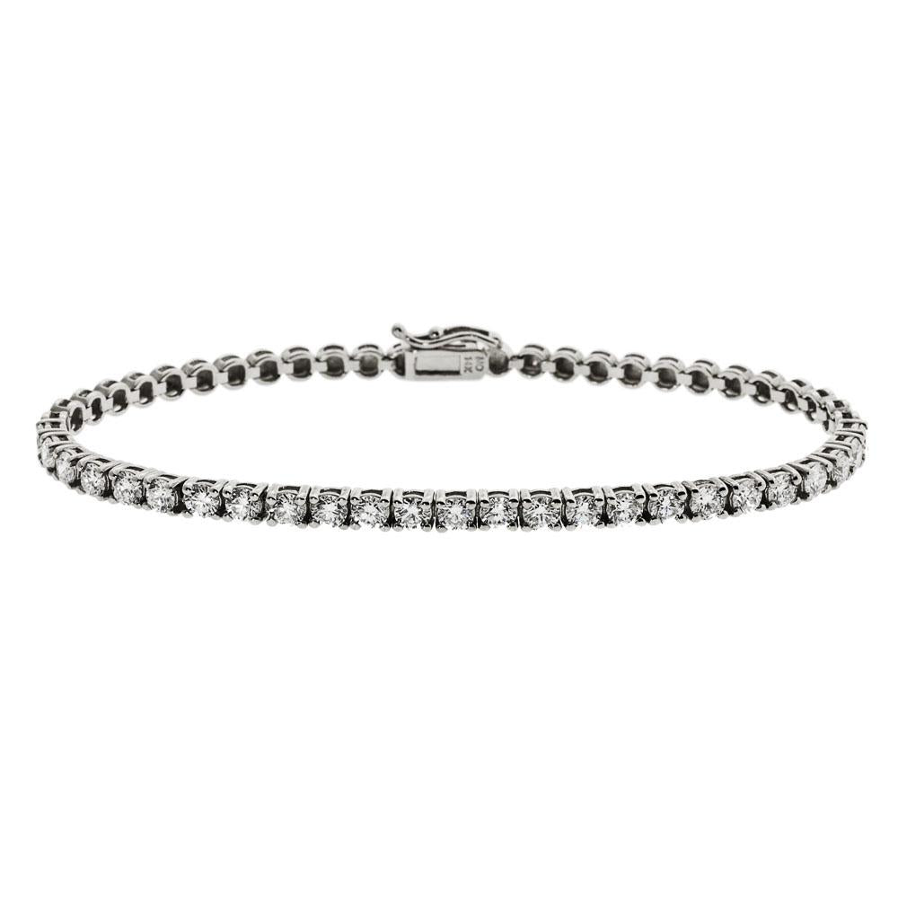 14K Solid Gold, Round Brilliant cut Diamond Women's Tennis Bracelet (2.75ctw, F-G, SI1)