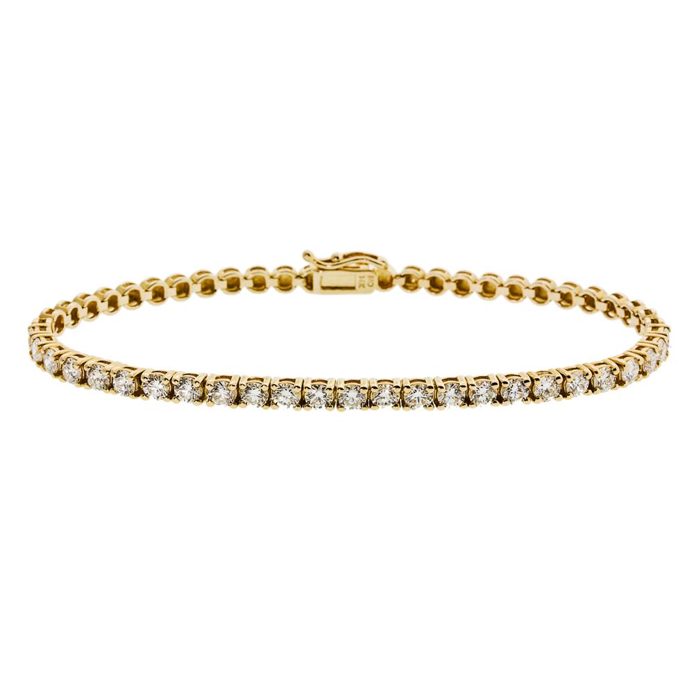 14K Solid Gold, Round Brilliant cut Diamond Women's Tennis Bracelet (2.75ctw, F-G, SI1)