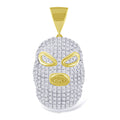 10K Solid Gold 0.54ctw Diamond Ski Mask Pendant