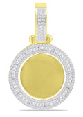 14K Solid Gold 1.05ctw Diamond Circle Pendant