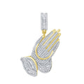 [SAMPLE]14K Solid Gold 1.15ctw Diamond Pray Pendants