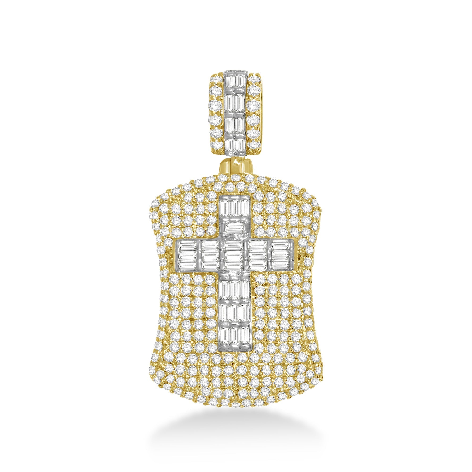 14K Solid Gold  2.05ctw Diamond Cross Pendants