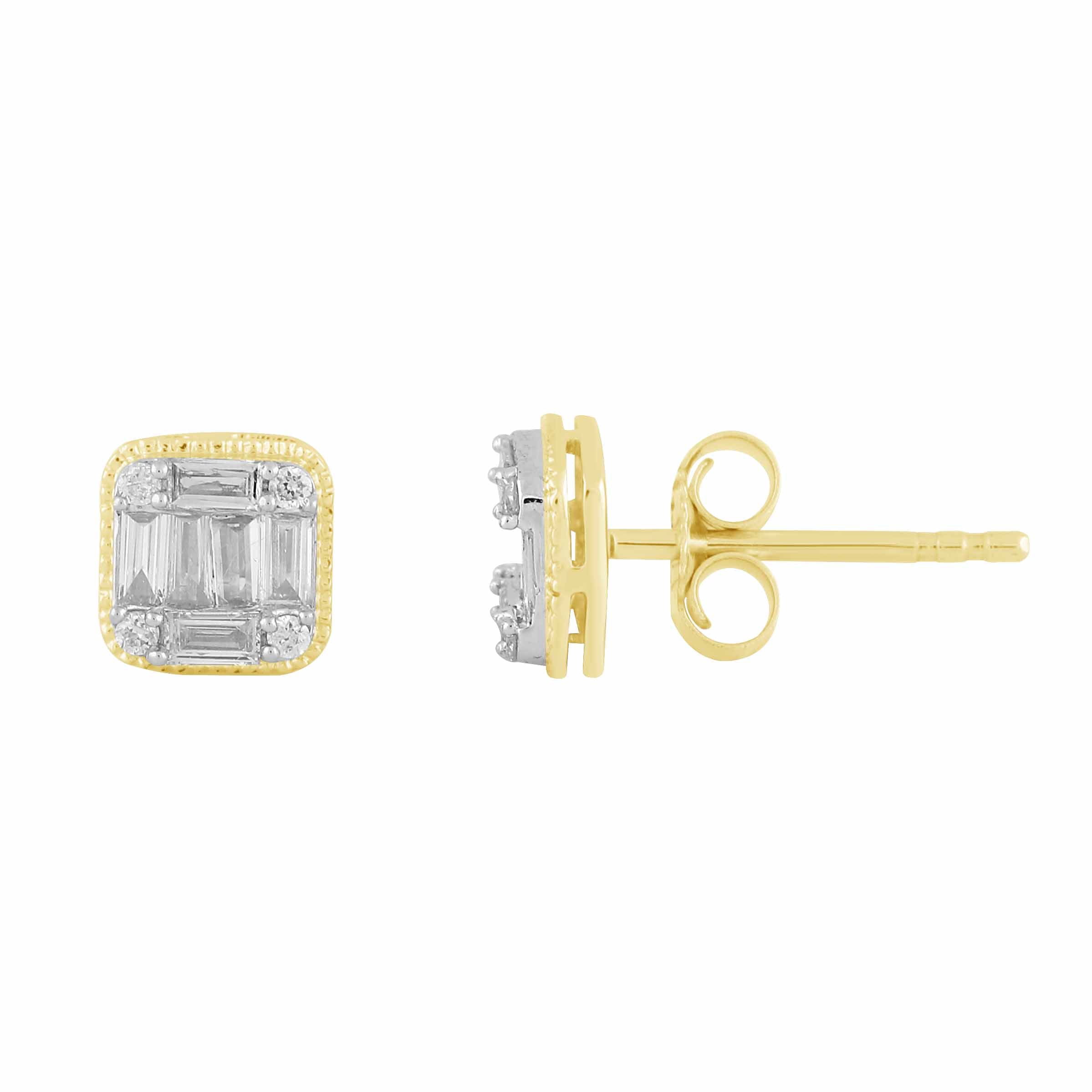 10K Solid Gold  0.32ctw Diamond Stud Earrings