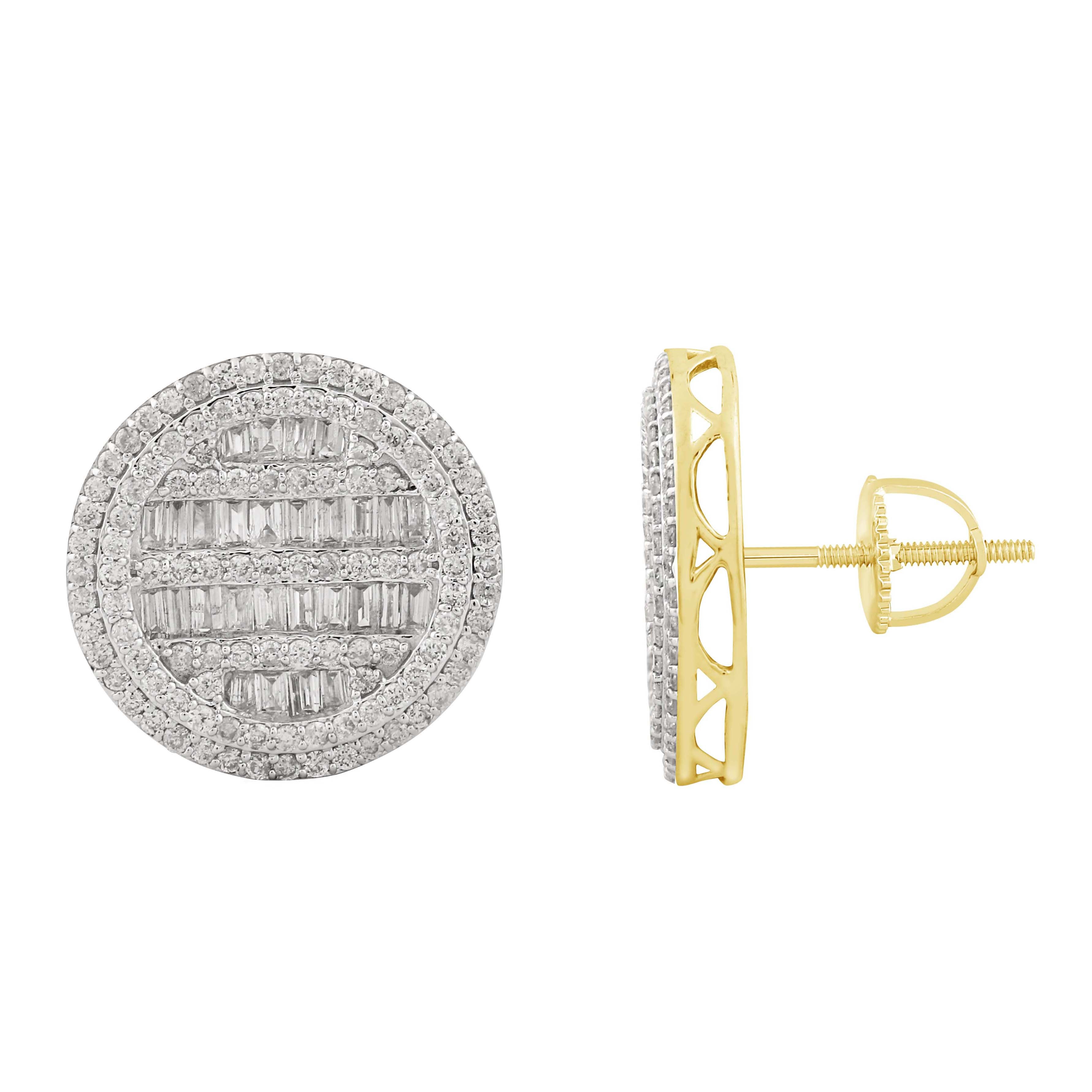 14K Solid Gold  0.92ctw Diamond Stud Earrings