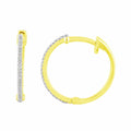 14K Solid Gold  0.13ctw Diamond Hoop Earrings