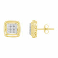 14K Solid Gold  0.09ctw Diamond Stud Earrings