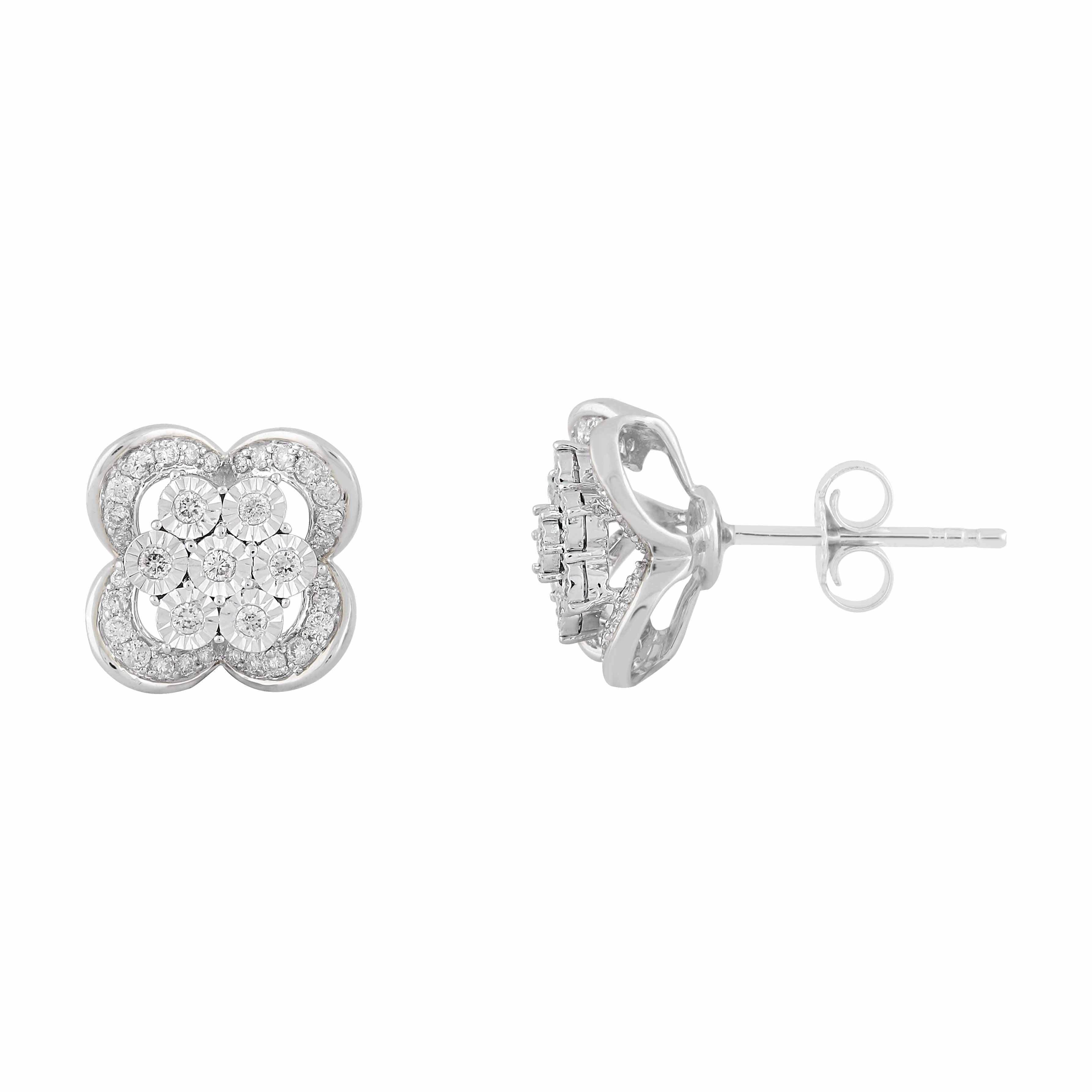 14K Solid Gold  0.37ctw Diamond Stud Earrings