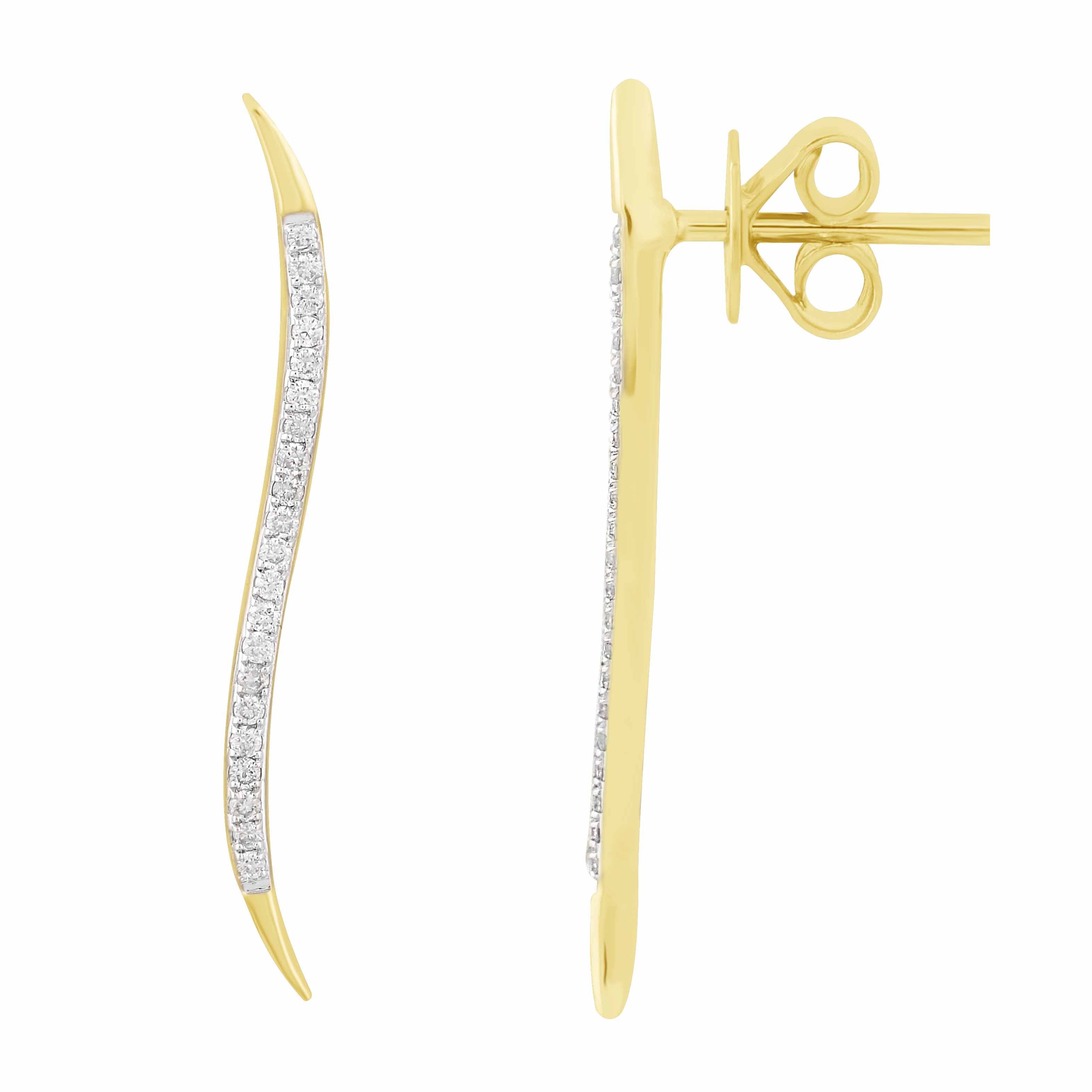 14K Solid Gold  0.16ctw Diamond Stud Earrings