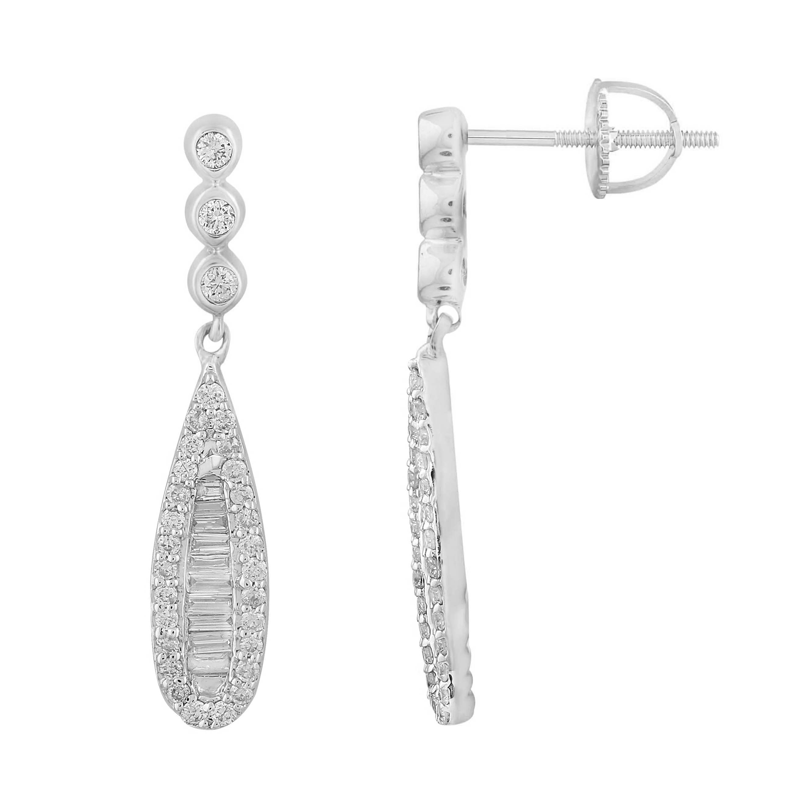 14K Solid Gold  0.42ctw Diamond Stud Earrings