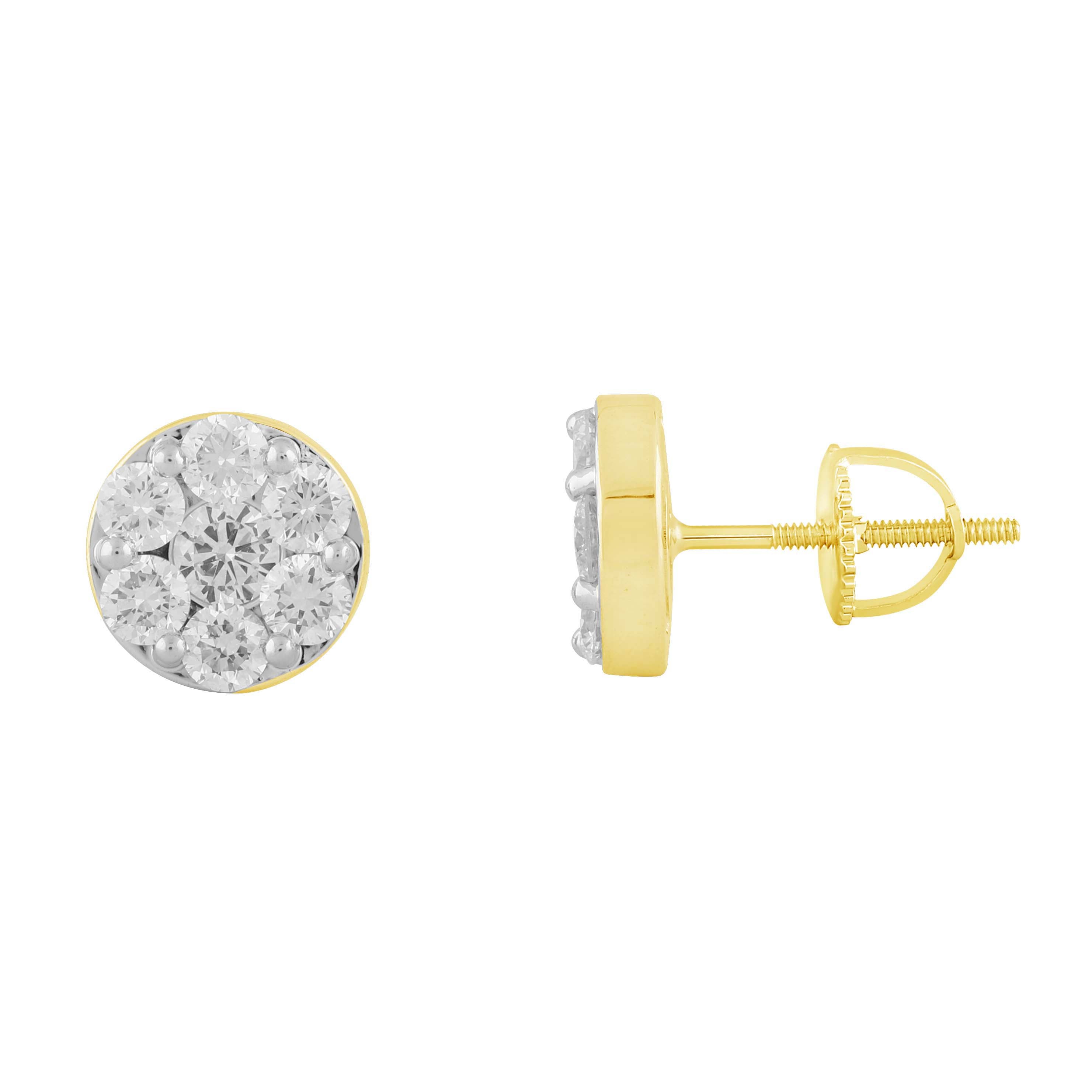 14K Solid Gold  1.95ctw Lab Grown Diamond Stud Earrings