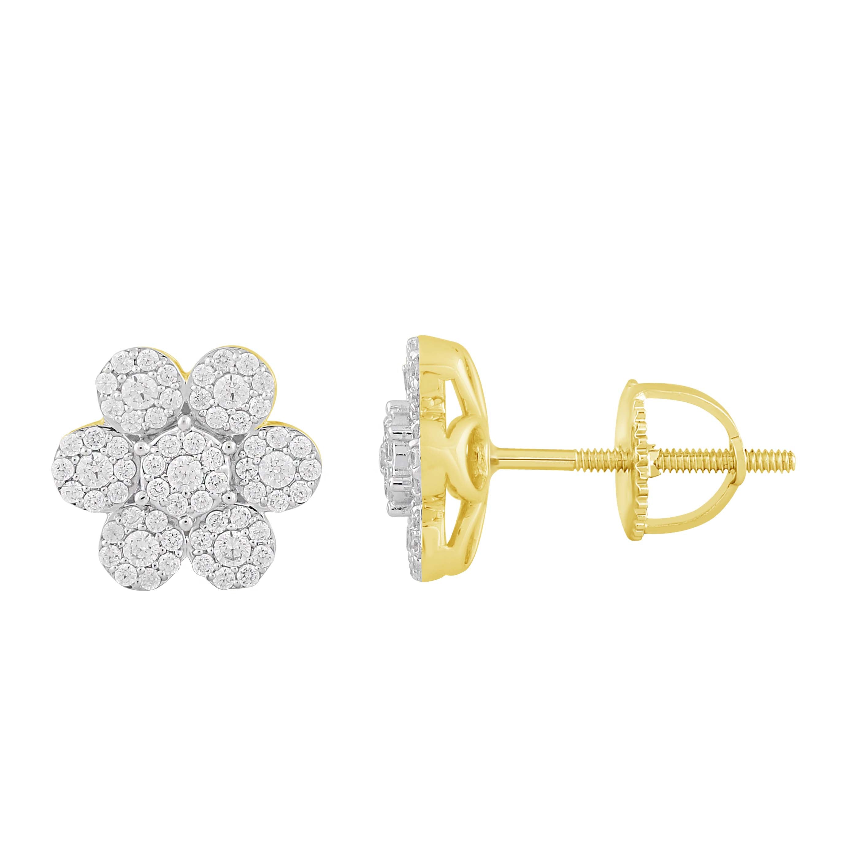14K Solid Gold  0.62ctw Diamond Stud Earrings