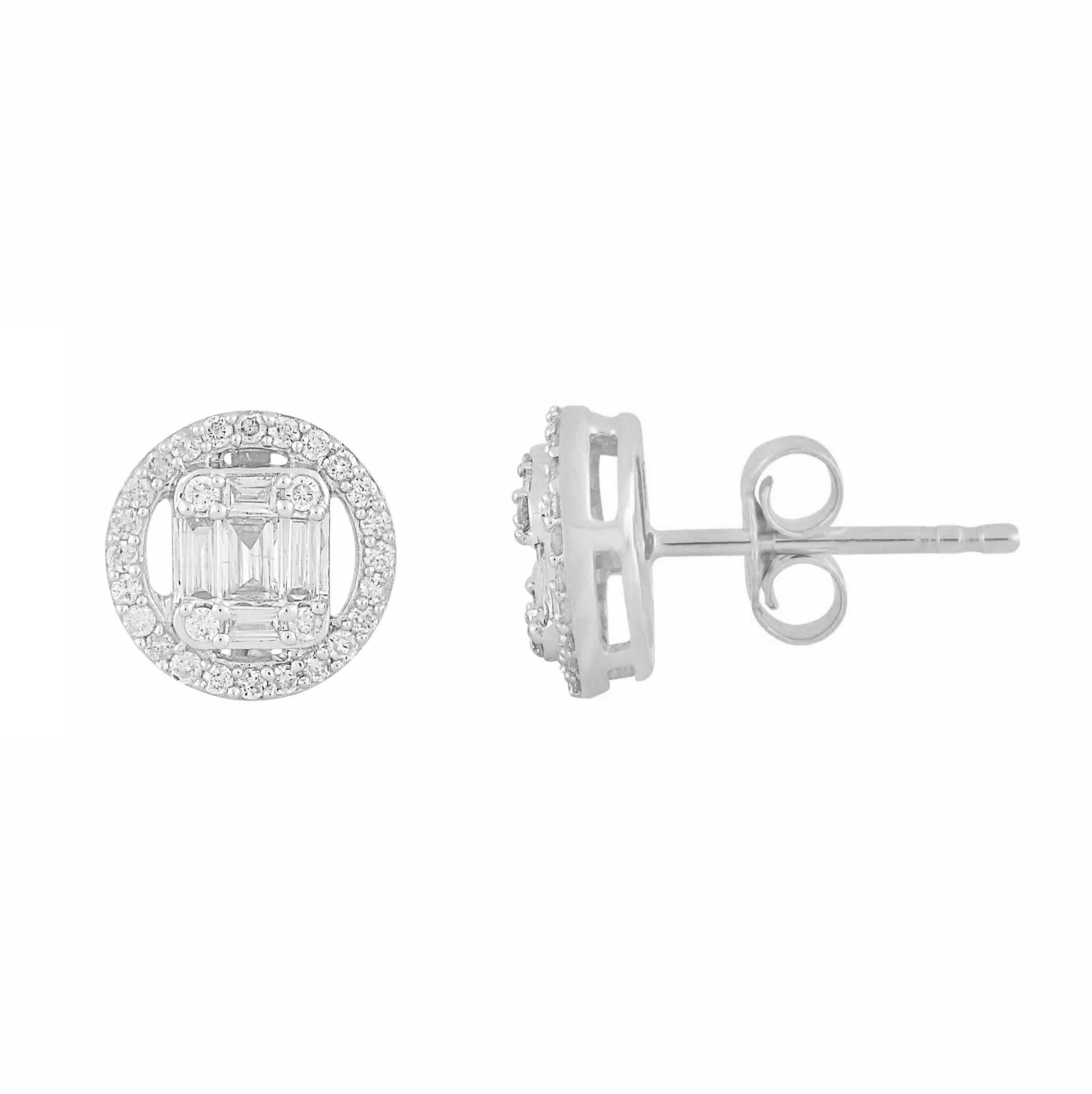 14K Solid Gold  0.39ctw Diamond Stud Earrings