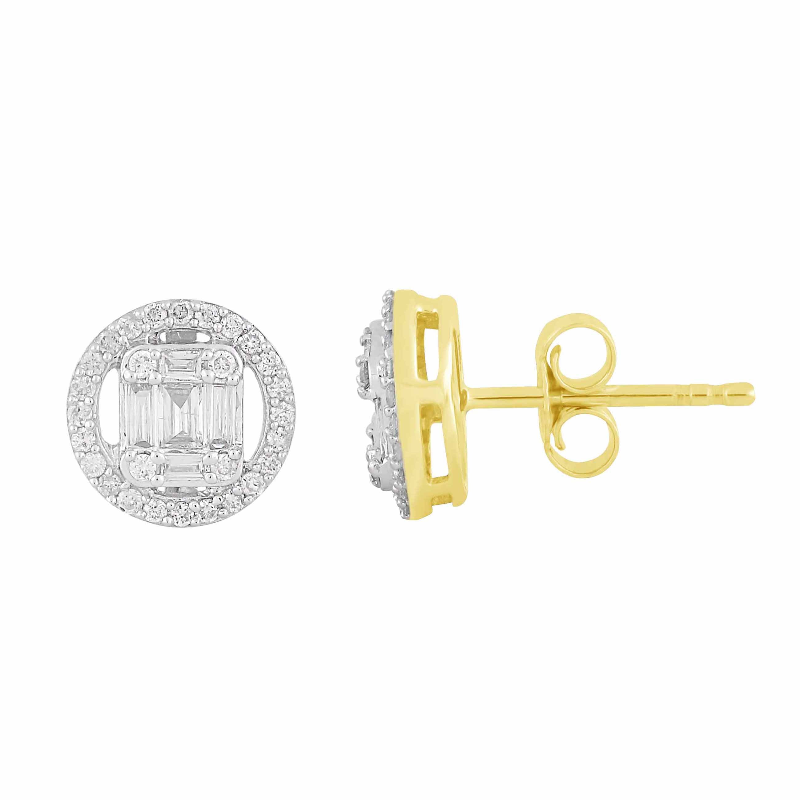14K Solid Gold  0.39ctw Diamond Stud Earrings