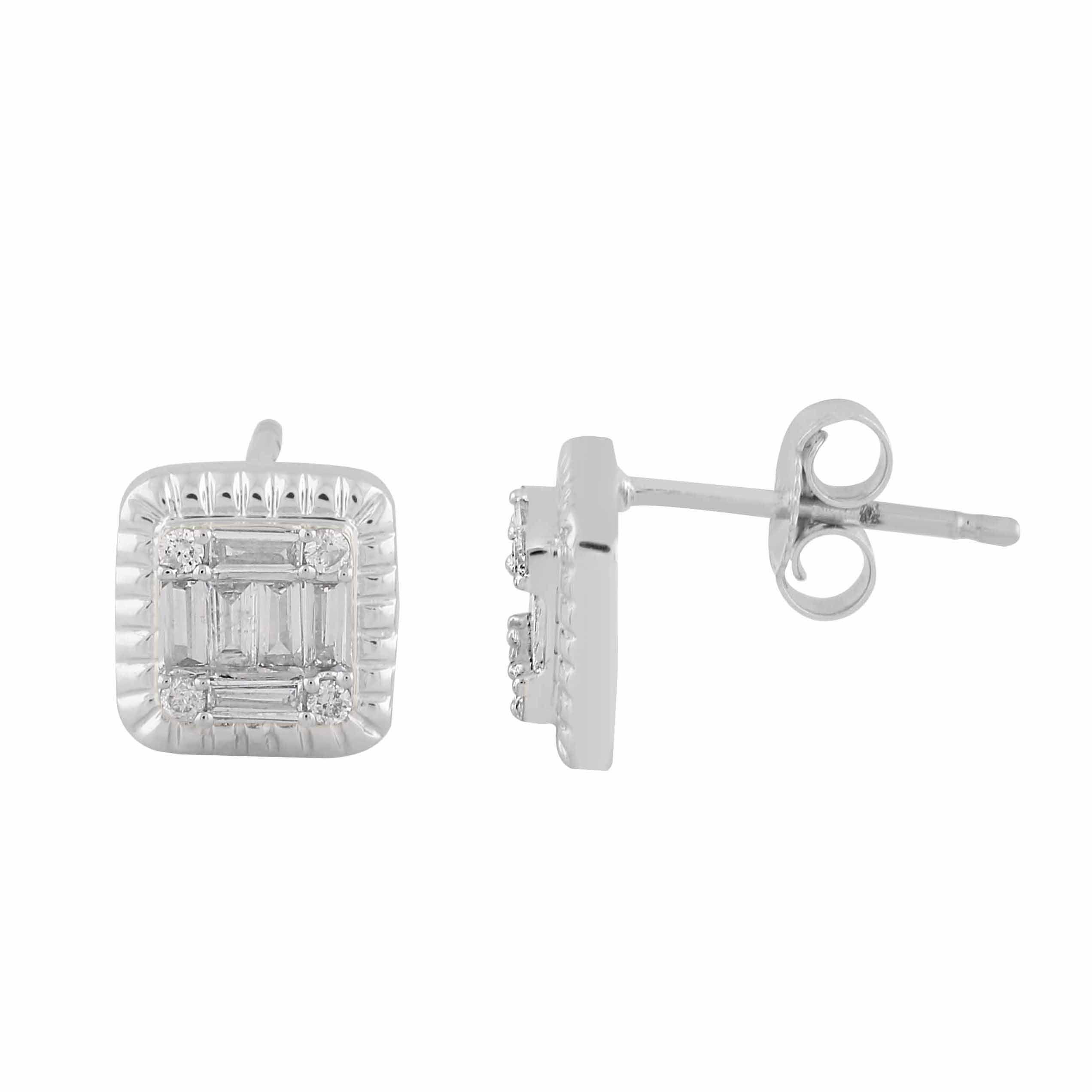 14K Solid Gold  0.31ctw Diamond Stud Earrings