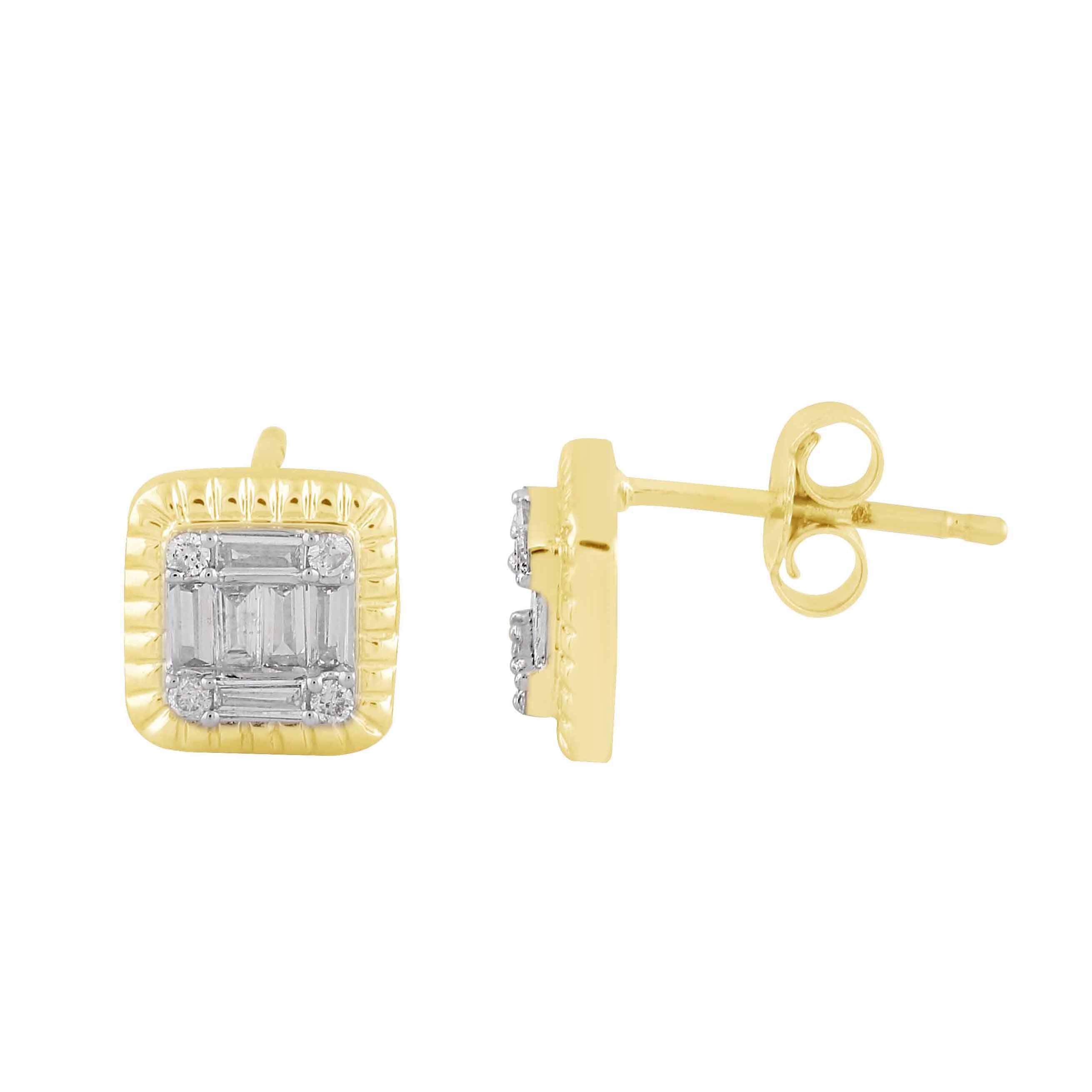 14K Solid Gold  0.31ctw Diamond Stud Earrings