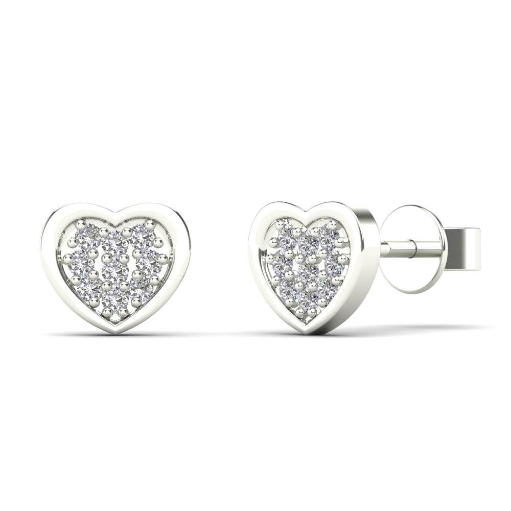 14K Solid Gold  0.07ctw Diamond Stud Earrings
