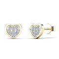 14K Solid Gold  0.07ctw Diamond Stud Earrings