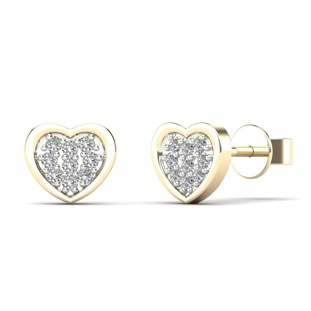 14K Solid Gold  0.07ctw Diamond Stud Earrings