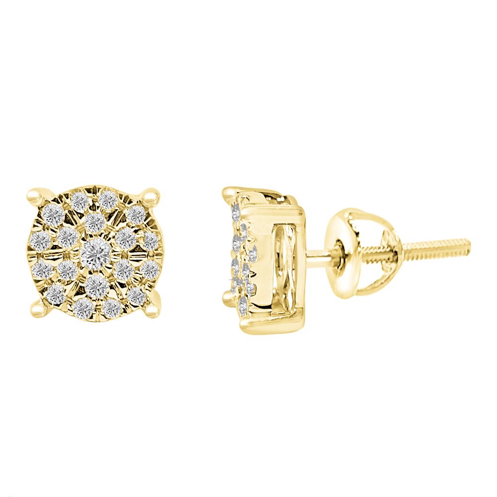 14K Solid Gold 0.33ctw Diamond Stud Earrings