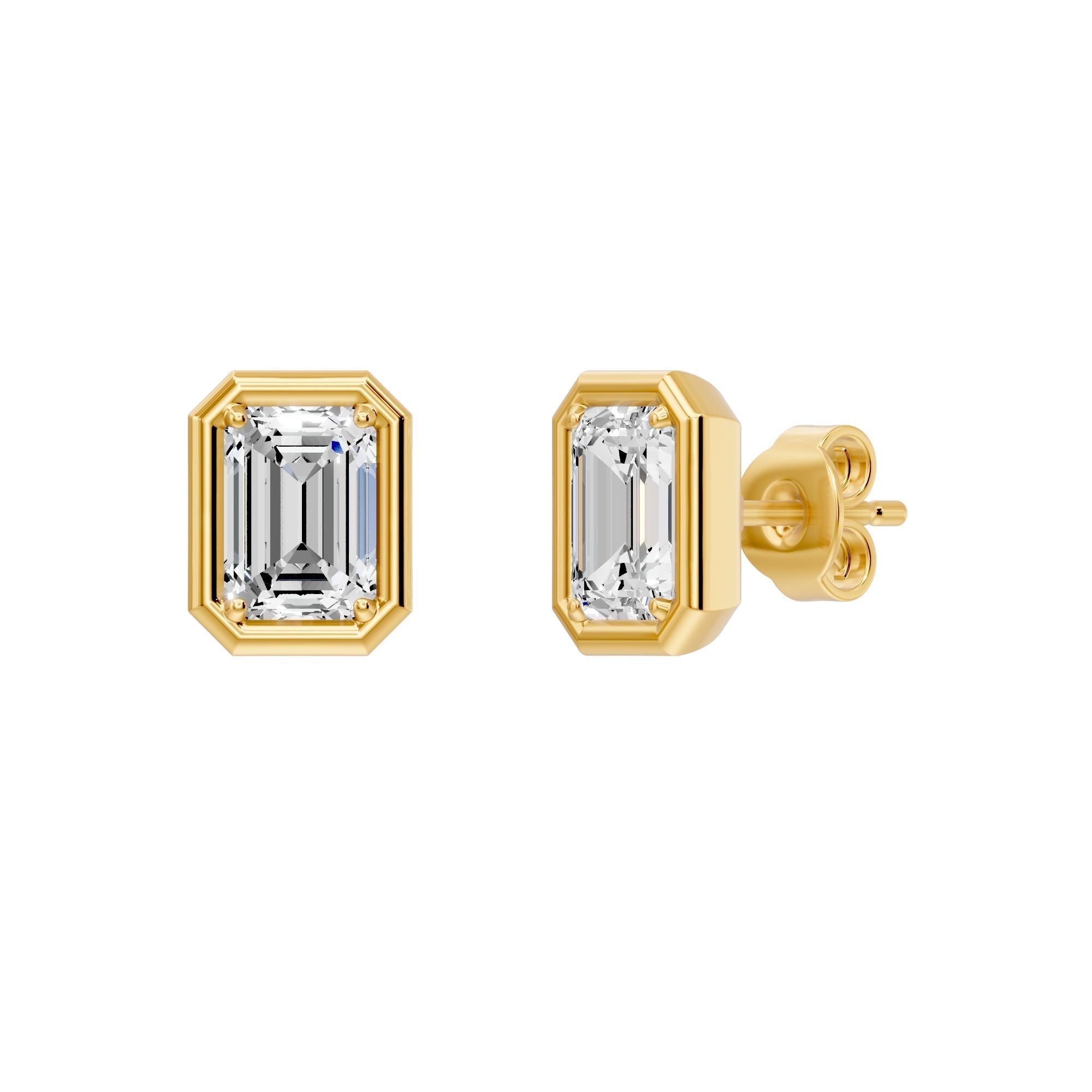 14K Solid Gold  2.08ctw Lab Grown Diamond  Stud Earrings