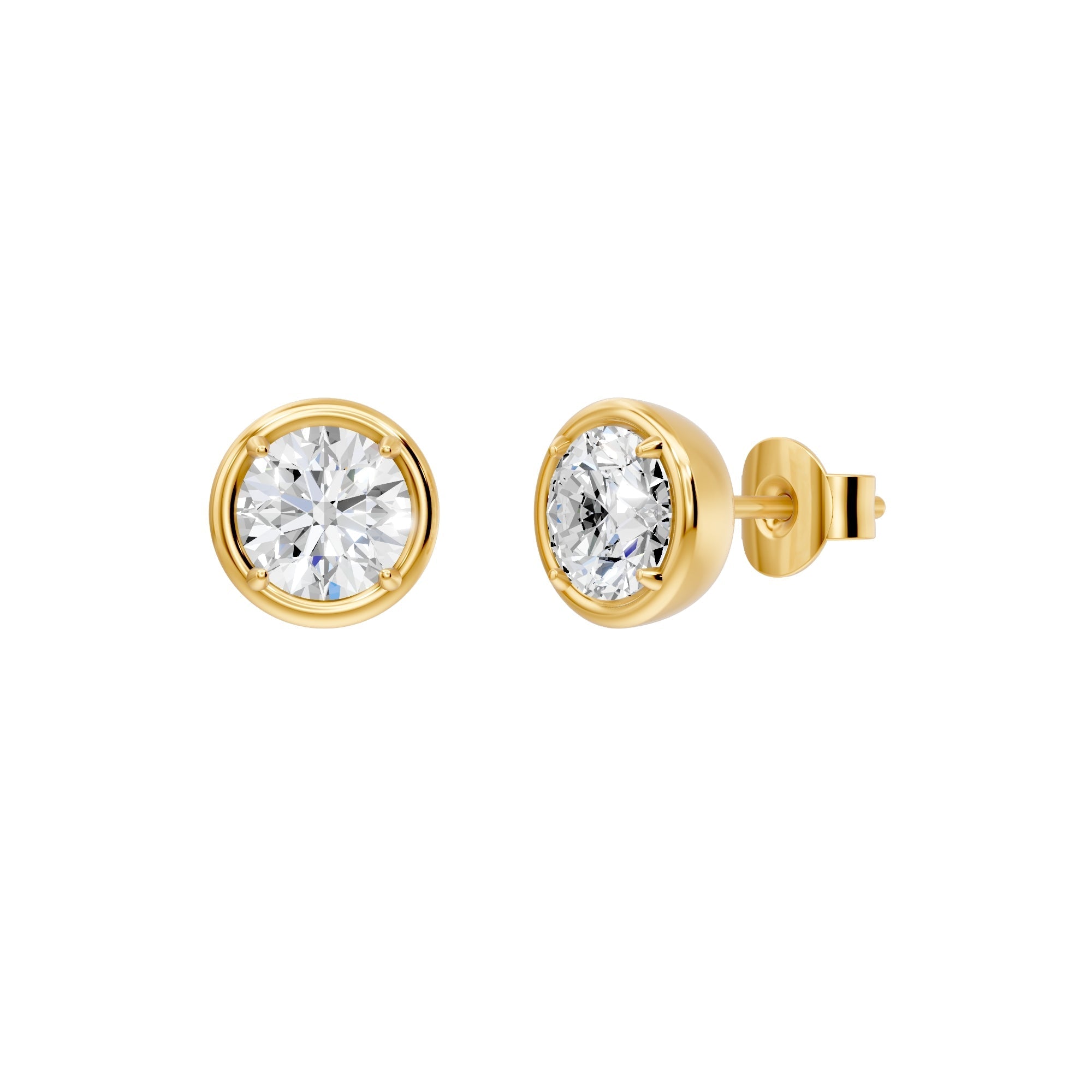 14K Solid Gold  2.03ctw Lab Grown Diamond  Stud Earrings