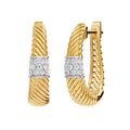 14K Solid Gold  0.24ctw Lab Grown Diamond Hoop Earrings