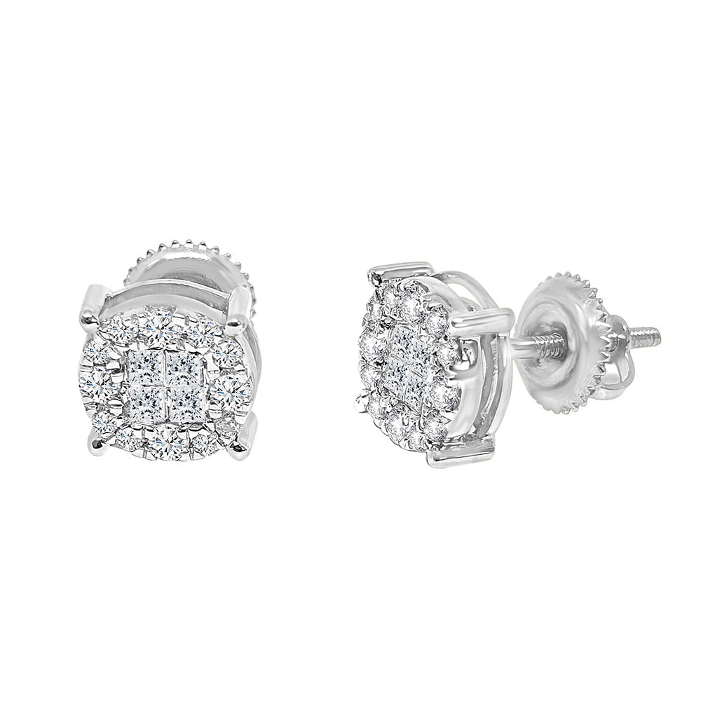14K Solid Gold 1.00ctw Diamond Stud Earrings