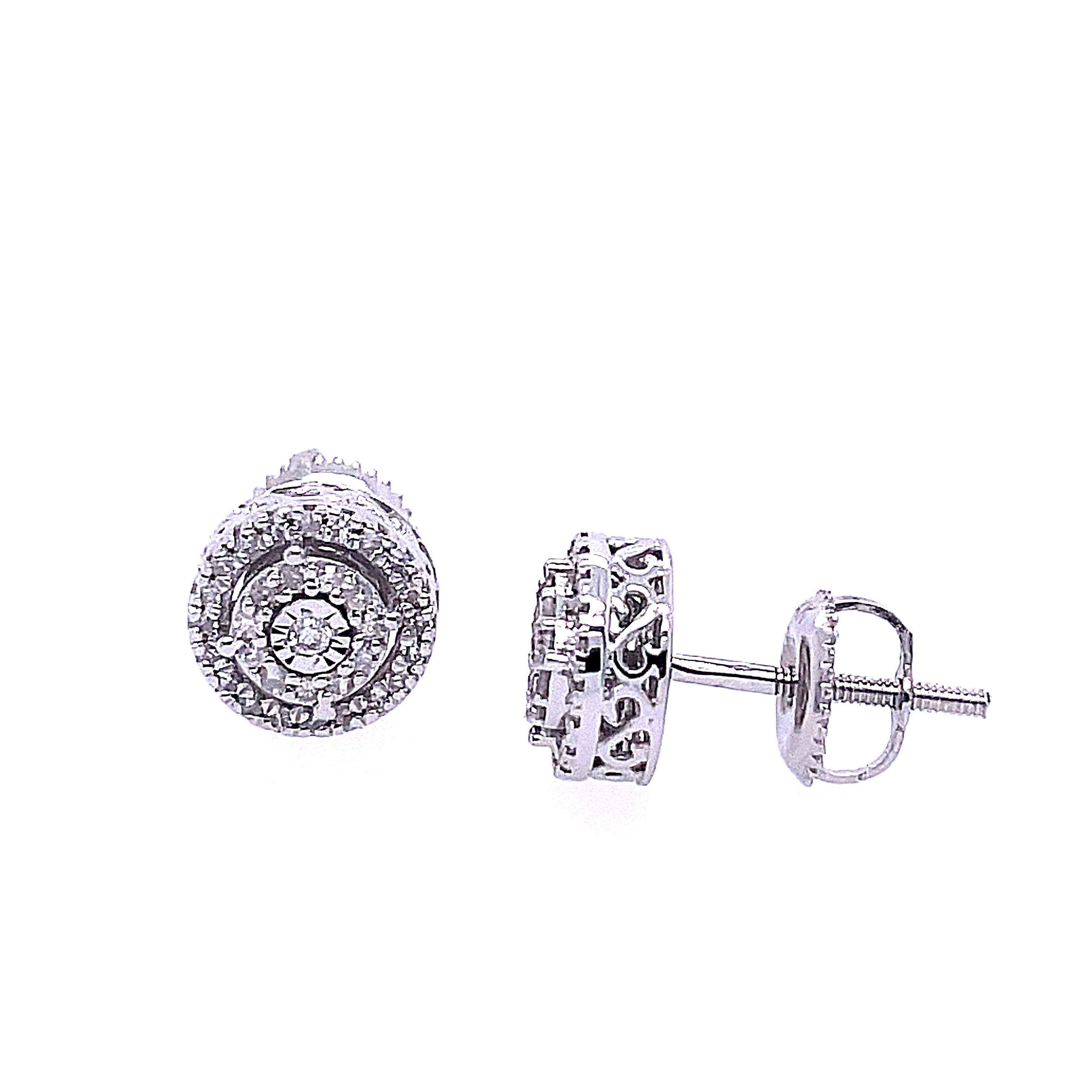 14K Solid Gold 0.26ctw Diamond Stud Earrings