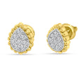 14K Solid Gold 0.40ctw Diamond Tear Drop Stud Earrings