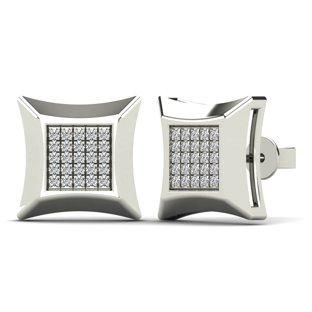 10K Solid Gold 0.10ctw Diamond Kite Stud Earrings