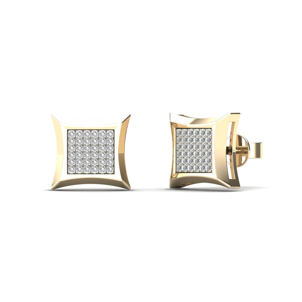 10K Solid Gold 0.14ctw Diamond Kite Stud Earrings