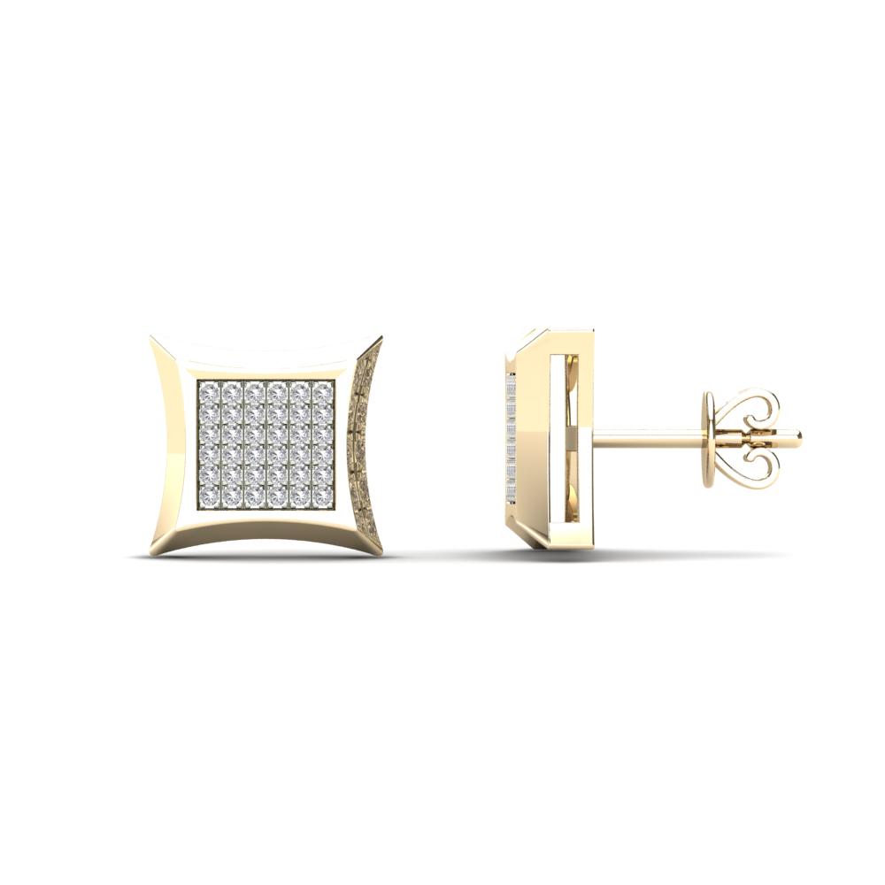 10K Solid Gold 0.14ctw Diamond Kite Stud Earrings