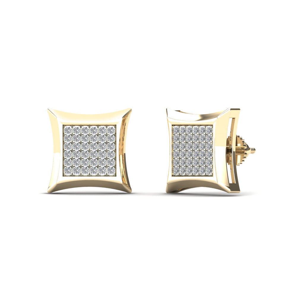 10K Solid Gold 0.25ctw Diamond Kite Stud Earrings