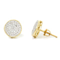 14K Solid Gold 0.39ctw Round Cluster Diamond Pave Stud Earring