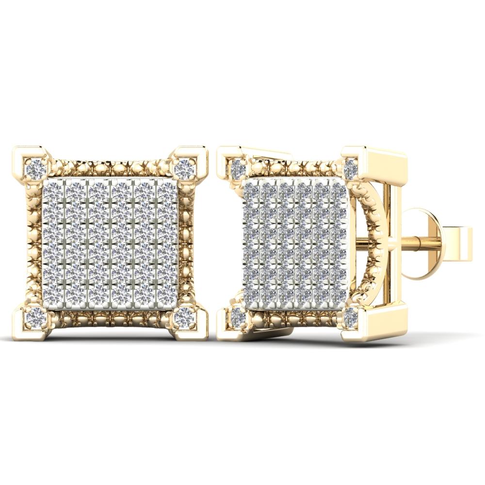 10K Solid Gold 0.24ctw Diamond Stud Earrings