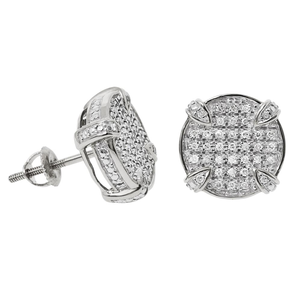 10K Solid Gold 0.25ctw Diamond Round Stud Earrings