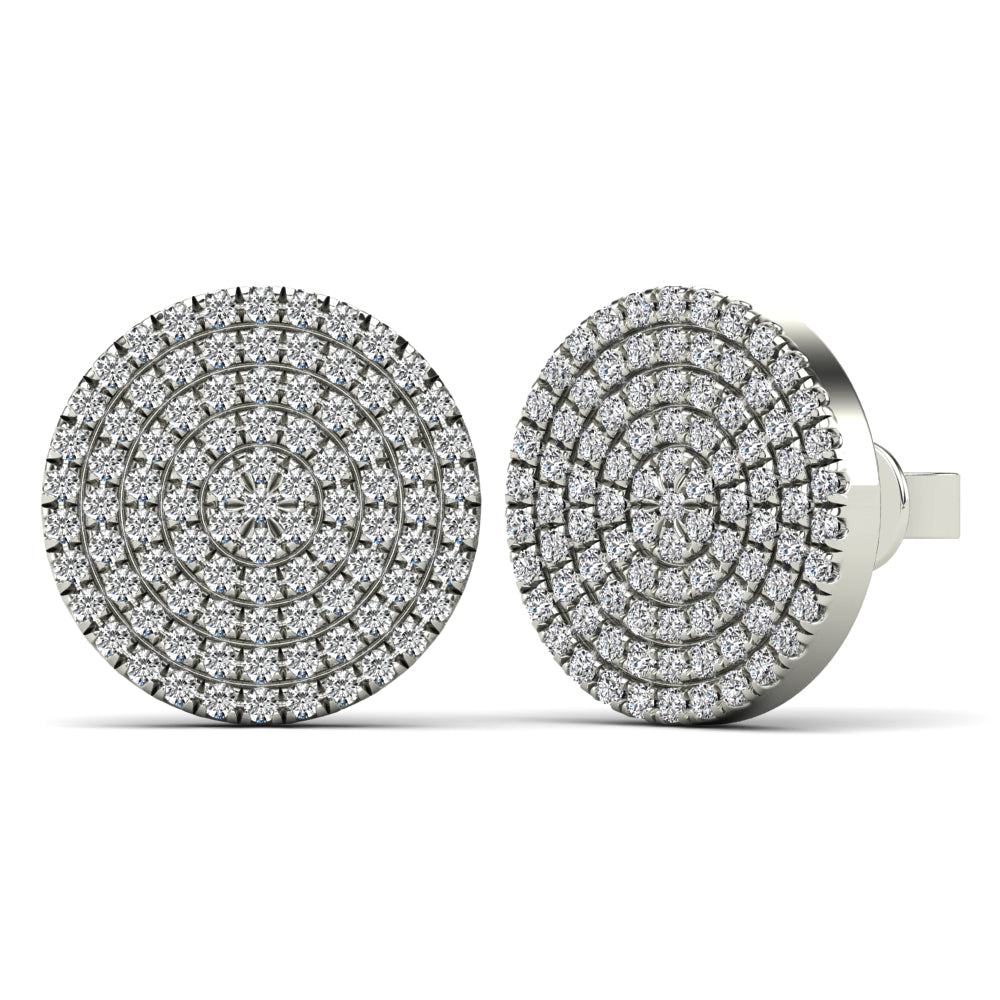 14K Solid Gold 0.55ctw Diamond Micro-pavé Round Stud Earrings