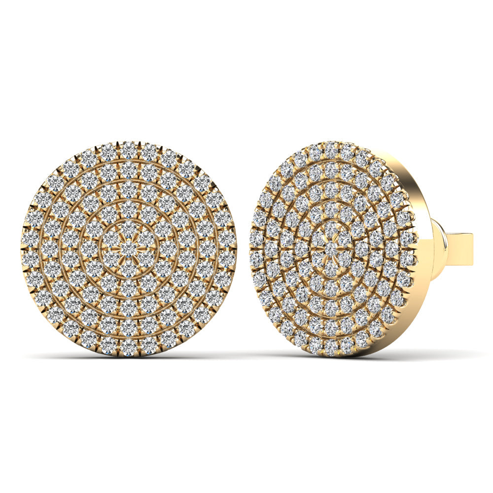 14K Solid Gold 0.55ctw Diamond Micro-pavé Round Stud Earrings