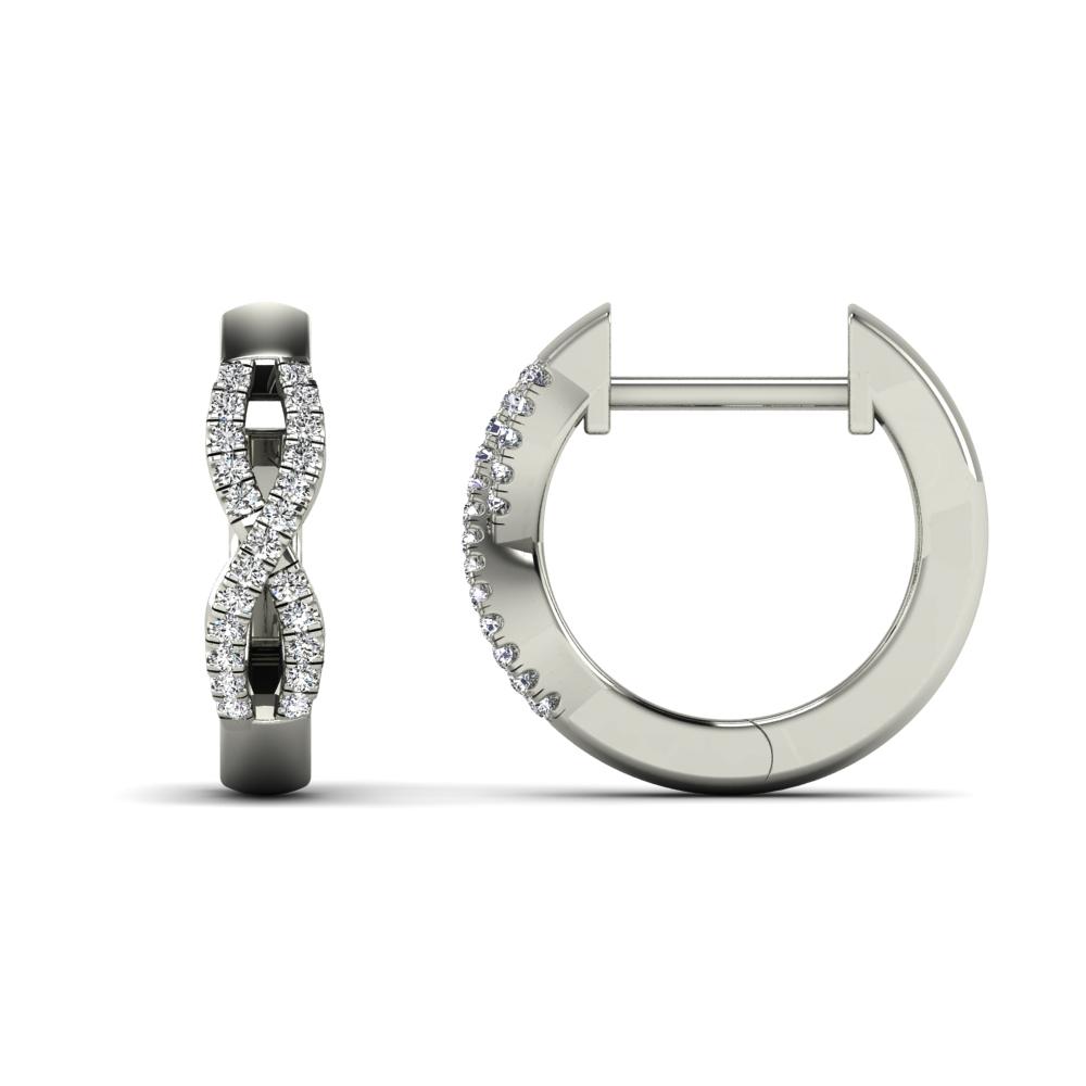 14K Solid Gold 0.14ctw Diamond Infinity Hoop Earrings