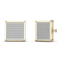 14K Solid Gold 0.24ctw Diamond Pave Set Square Shaped Screw Back Stud Earring