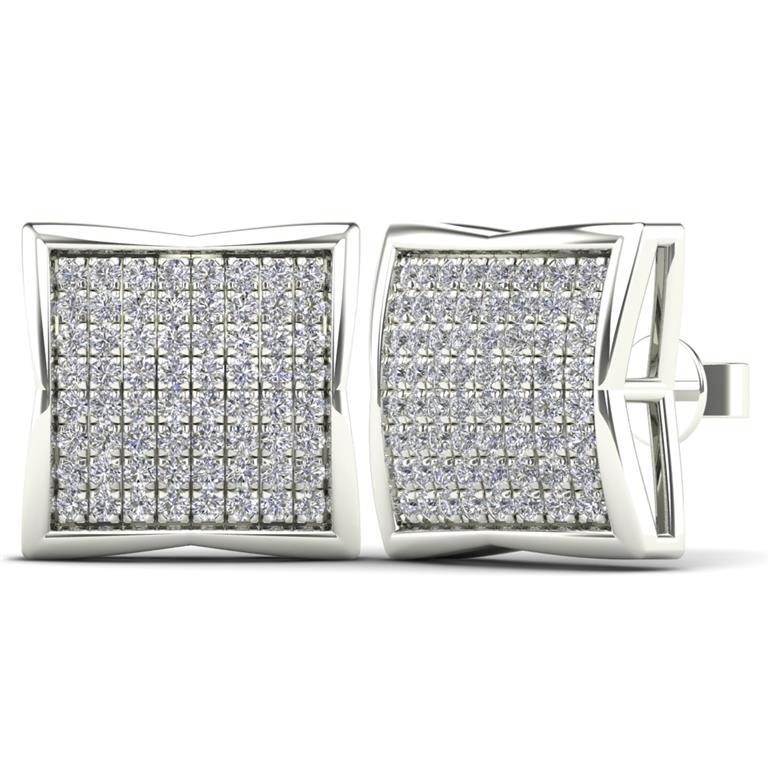 14K Solid Gold 0.40ctw Micro-pavé Diamond Stud Earrings