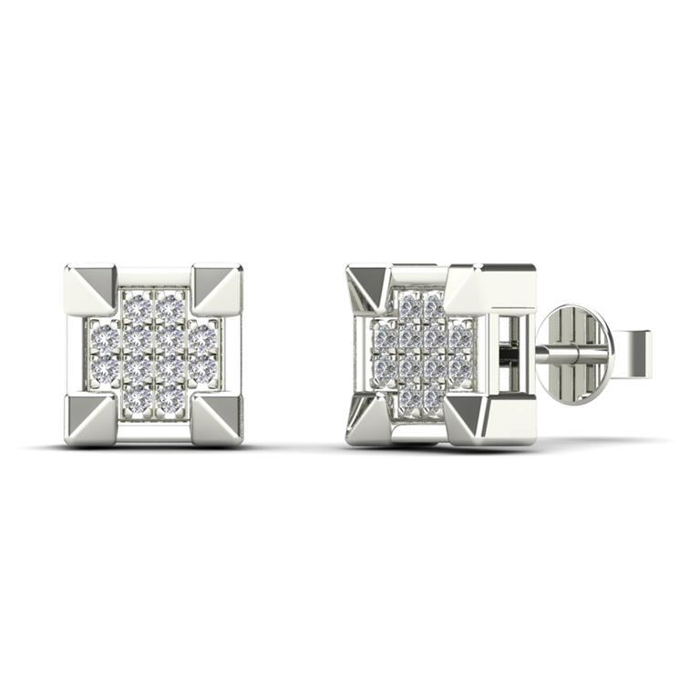 14K Solid Gold 0.08ctw Diamond Stud Earrings