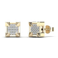 14K Solid Gold 0.08ctw Diamond Stud Earrings