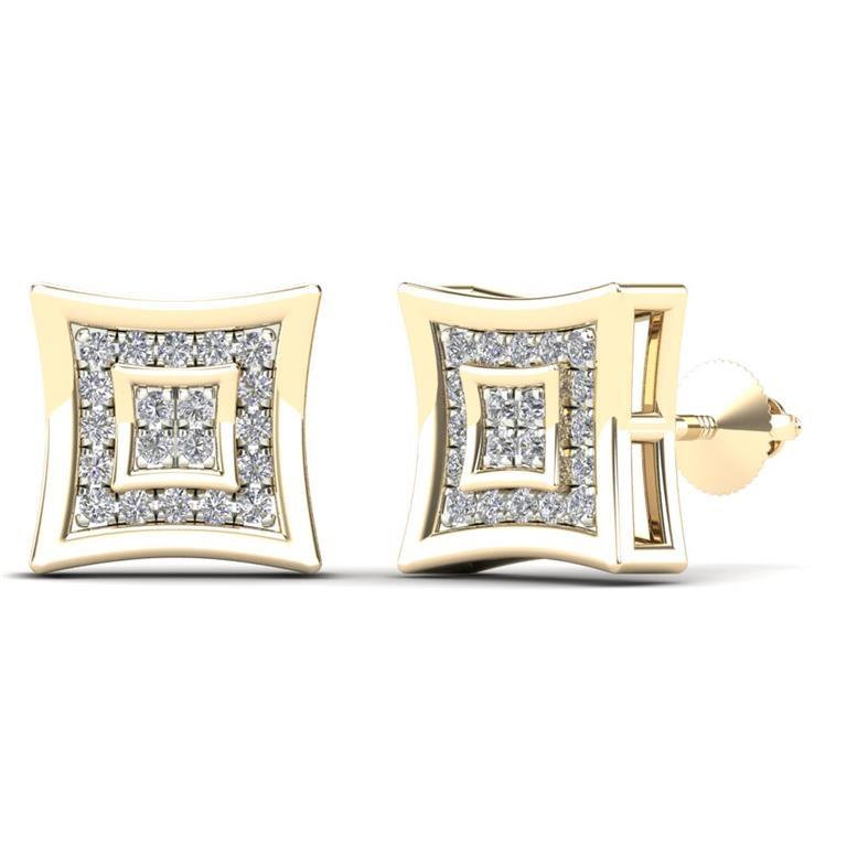14K Solid Gold 0.08ctw Diamond Stud Earrings