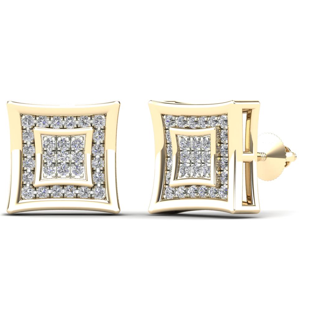 14K Solid Gold 0.12ctw Diamond Stud Earrings
