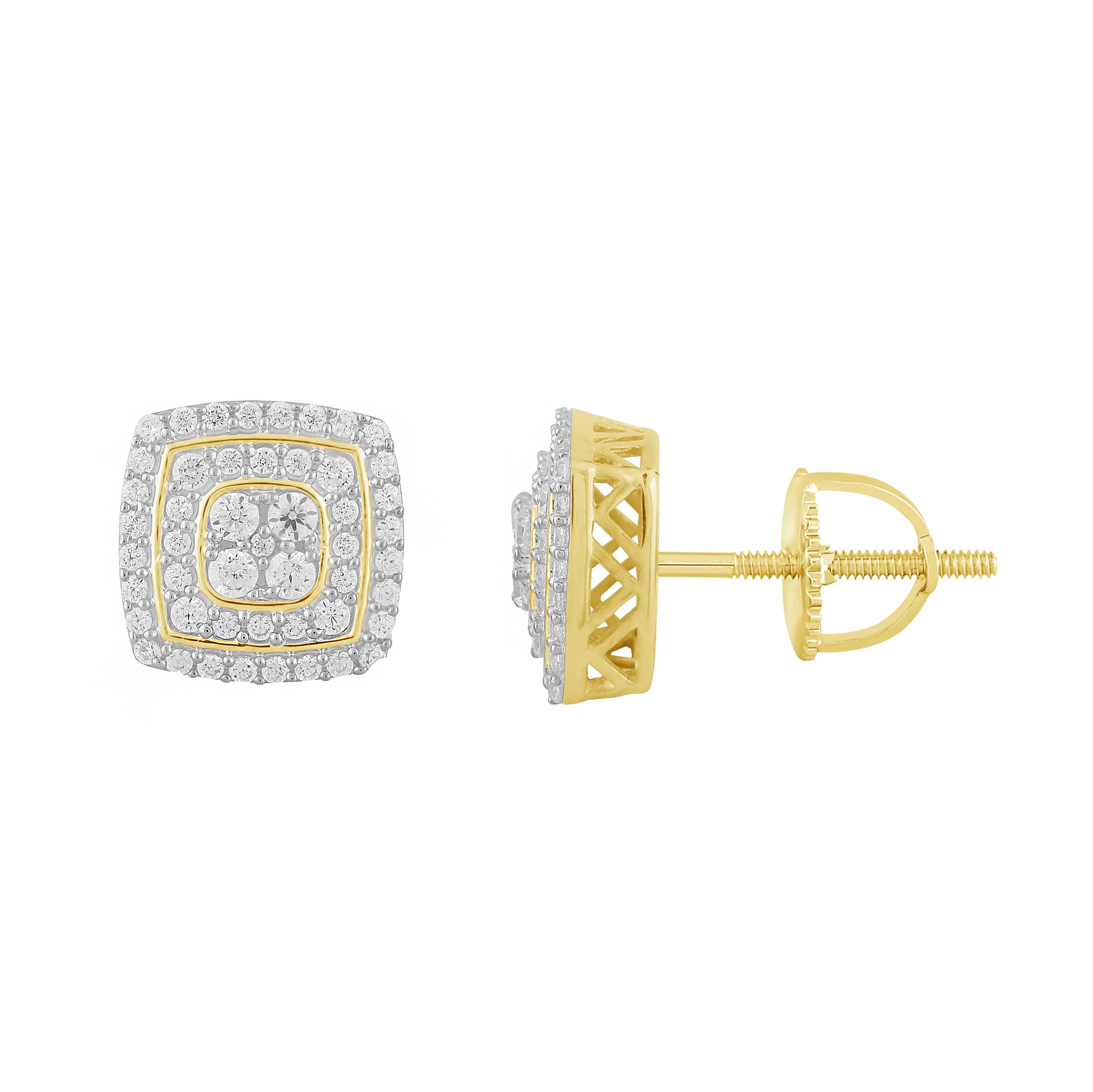 14K Solid Gold  0.68ctw Diamond Stud Earrings